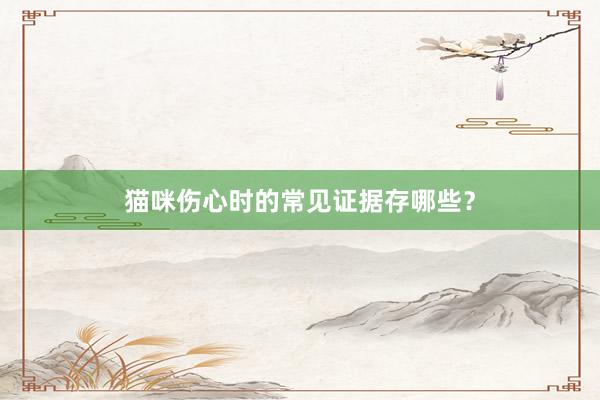 猫咪伤心时的常见证据存哪些？